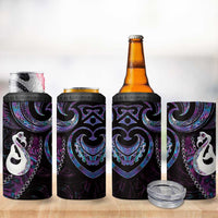 New Zealand Aotearoa 4 in 1 Can Cooler Tumbler Maori Manaia Paua Shell Glitter Purple LT05 - Polynesian Pride
