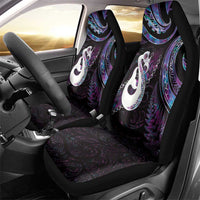 New Zealand Aotearoa Car Seat Cover Maori Manaia Paua Shell Glitter Purple LT05 - Polynesian Pride