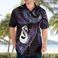 New Zealand Aotearoa Hawaiian Shirt Maori Manaia Paua Shell Glitter Purple LT05 - Polynesian Pride