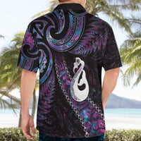 New Zealand Aotearoa Hawaiian Shirt Maori Manaia Paua Shell Glitter Purple LT05 - Polynesian Pride