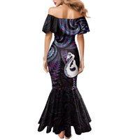 New Zealand Aotearoa Mermaid Dress Maori Manaia Paua Shell Glitter Purple LT05 - Polynesian Pride