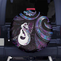 New Zealand Aotearoa Spare Tire Cover Maori Manaia Paua Shell Glitter Purple LT05 - Polynesian Pride