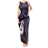 New Zealand Aotearoa Tank Maxi Dress Maori Manaia Paua Shell Glitter Purple LT05 Women Purple - Polynesian Pride