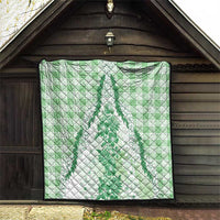 Aloha Hawaii Palaka Quilt Green Plumeria Lei - Polynesian Pride