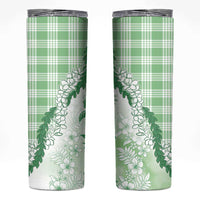 Aloha Hawaii Palaka Skinny Tumbler Green Plumeria Lei LT05 Green - Polynesian Pride