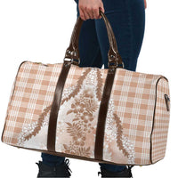 Aloha Hawaii Palaka Travel Bag Beige Plumeria Lei - Polynesian Pride