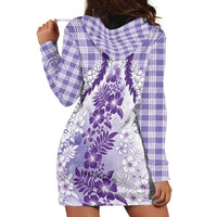 Aloha Hawaii Palaka Hoodie Dress Purple Plumeria Lei LT05 - Polynesian Pride