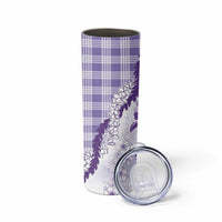 Aloha Hawaii Palaka Skinny Tumbler Purple Plumeria Lei LT05 - Polynesian Pride