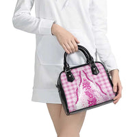 Aloha Hawaii Palaka Shoulder Handbag Pink Plumeria Lei - Polynesian Pride