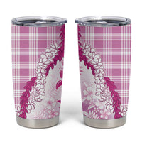 Aloha Hawaii Palaka Tumbler Cup Pink Plumeria Lei - Polynesian Pride