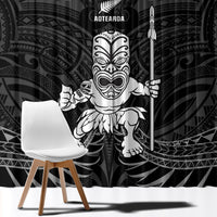 New Zealand Maori Taiaha Window Curtain Tiki Warrior Black LT05 - Polynesian Pride
