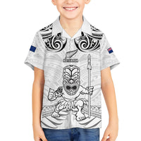 Custom New Zealand Maori Taiaha Hawaiian Shirt Tiki Warrior White LT05 - Polynesian Pride