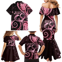 New Zealand Valentine Family Matching Mermaid Dress and Hawaiian Shirt Aroha Sweet Pink Piwakawaka LT05 - Polynesian Pride