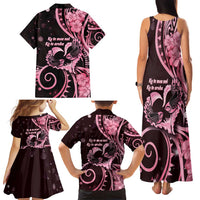 New Zealand Valentine Family Matching Tank Maxi Dress and Hawaiian Shirt Aroha Sweet Pink Piwakawaka LT05 - Polynesian Pride