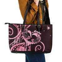 New Zealand Valentine Leather Tote Bag Aroha Sweet Pink Piwakawaka LT05 - Polynesian Pride