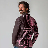 New Zealand Valentine Long Sleeve Polo Shirt Aroha Sweet Pink Piwakawaka LT05 - Polynesian Pride