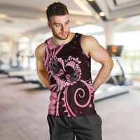 New Zealand Valentine Men Tank Top Aroha Sweet Pink Piwakawaka LT05 Pink - Polynesian Pride