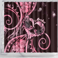 New Zealand Valentine Shower Curtain Aroha Sweet Pink Piwakawaka LT05 - Polynesian Pride