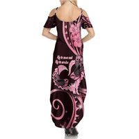 New Zealand Valentine Summer Maxi Dress Aroha Sweet Pink Piwakawaka LT05 - Polynesian Pride