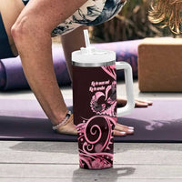New Zealand Valentine Tumbler With Handle Aroha Sweet Pink Piwakawaka LT05 - Polynesian Pride
