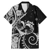 New Zealand Valentine Family Matching Mermaid Dress and Hawaiian Shirt Aroha Gray Piwakawaka LT05 Dad's Shirt - Short Sleeve Gray - Polynesian Pride