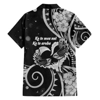 New Zealand Valentine Family Matching Off The Shoulder Long Sleeve Dress and Hawaiian Shirt Aroha Gray Piwakawaka LT05 - Polynesian Pride