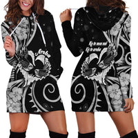 New Zealand Valentine Hoodie Dress Aroha Gray Piwakawaka LT05 - Polynesian Pride
