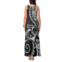 New Zealand Valentine Tank Maxi Dress Aroha Gray Piwakawaka LT05 - Polynesian Pride
