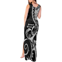 New Zealand Valentine Tank Maxi Dress Aroha Gray Piwakawaka LT05 - Polynesian Pride