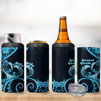 New Zealand Valentine 4 in 1 Can Cooler Tumbler Aroha Cyan Piwakawaka LT05 - Polynesian Pride