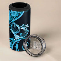 New Zealand Valentine 4 in 1 Can Cooler Tumbler Aroha Cyan Piwakawaka LT05 - Polynesian Pride