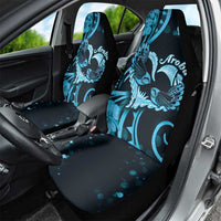 New Zealand Valentine Car Seat Cover Aroha Cyan Piwakawaka LT05 - Polynesian Pride
