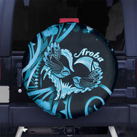New Zealand Valentine Spare Tire Cover Aroha Cyan Piwakawaka LT05 - Polynesian Pride