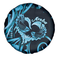 New Zealand Valentine Spare Tire Cover Aroha Cyan Piwakawaka LT05 - Polynesian Pride
