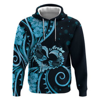 New Zealand Valentine Zip Hoodie Aroha Cyan Piwakawaka LT05 Pullover Hoodie Cyan - Polynesian Pride