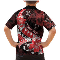 Personalised Hawaii Valentine Day Family Matching Mermaid Dress and Hawaiian Shirt Polynesian Hibiscus Art Style Red LT05 - Polynesian Pride