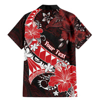 Personalised Hawaii Valentine Day Family Matching Mermaid Dress and Hawaiian Shirt Polynesian Hibiscus Art Style Red LT05 - Polynesian Pride