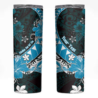Personalised Hawaii Valentine Day Skinny Tumbler Polynesian Hibiscus Art Style Turquoise LT05 Turquoise - Polynesian Pride