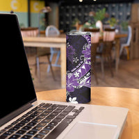 Personalised Hawaii Valentine Day Skinny Tumbler Polynesian Hibiscus Art Style Purple LT05 - Polynesian Pride