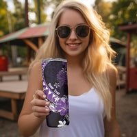 Personalised Hawaii Valentine Day Skinny Tumbler Polynesian Hibiscus Art Style Purple LT05 - Polynesian Pride