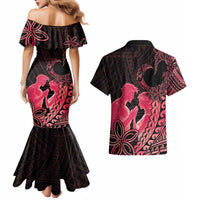 Alofa Samoa Valentine Red Couples Matching Mermaid Dress and Hawaiian Shirt Love Is The Greatest Thing LT05 - Polynesian Pride