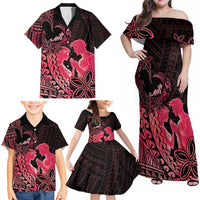 Alofa Samoa Valentine Red Family Matching Off Shoulder Maxi Dress and Hawaiian Shirt Love Is The Greatest Thing LT05 - Polynesian Pride