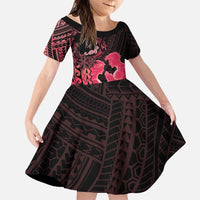 Alofa Samoa Valentine Red Family Matching Puletasi and Hawaiian Shirt Love Is The Greatest Thing LT05 Daughter's Dress Red - Polynesian Pride