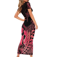 Alofa Samoa Valentine Red Family Matching Short Sleeve Bodycon Dress and Hawaiian Shirt Love Is The Greatest Thing LT05 - Polynesian Pride