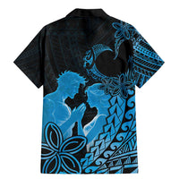 Alofa Samoa Valentine Blue Family Matching Mermaid Dress and Hawaiian Shirt Love Is The Greatest Thing LT05 - Polynesian Pride