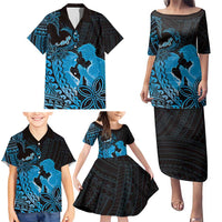 Alofa Samoa Valentine Blue Family Matching Puletasi and Hawaiian Shirt Love Is The Greatest Thing LT05 - Polynesian Pride
