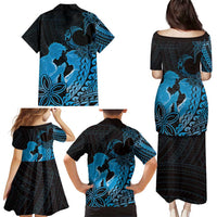 Alofa Samoa Valentine Blue Family Matching Puletasi and Hawaiian Shirt Love Is The Greatest Thing LT05 - Polynesian Pride