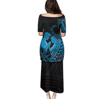 Alofa Samoa Valentine Blue Family Matching Puletasi and Hawaiian Shirt Love Is The Greatest Thing LT05 - Polynesian Pride