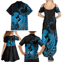 Alofa Samoa Valentine Blue Family Matching Summer Maxi Dress and Hawaiian Shirt Love Is The Greatest Thing LT05 - Polynesian Pride