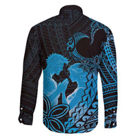Alofa Samoa Valentine Blue Family Matching Tank Maxi Dress and Hawaiian Shirt Love Is The Greatest Thing LT05 - Polynesian Pride